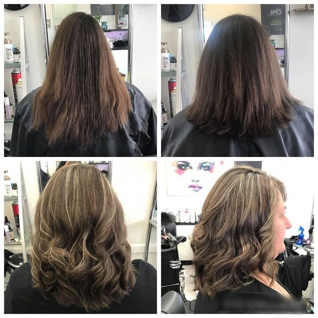 A Before and After Photo of a Woman's Hair — Lush Hair Studio in Tumbi Umbi, NSW