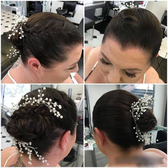 A Woman With a Bun and Pearls in Her Hair — Lush Hair Studio in Tumbi Umbi, NSW