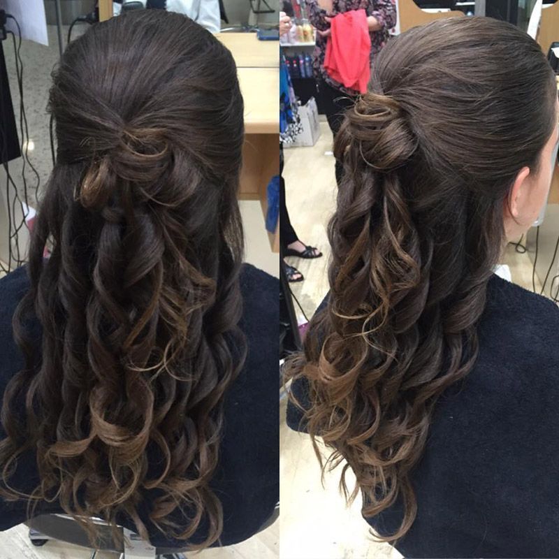 A Woman Has Her Hair in a Half Up Half Down Style — Lush Hair Studio in Tumbi Umbi, NSW