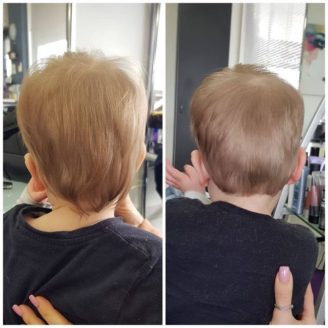 A Before and After Picture of a Child's Hair — Lush Hair Studio in Tumbi Umbi, NSW