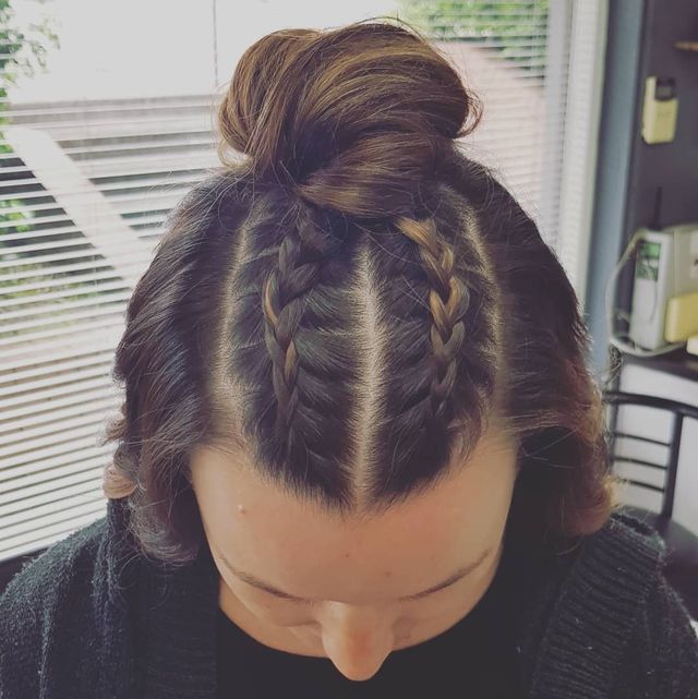 A Woman With Braids in Her Hair is Wearing a Black Sweater — Lush Hair Studio in Tumbi Umbi, NSW