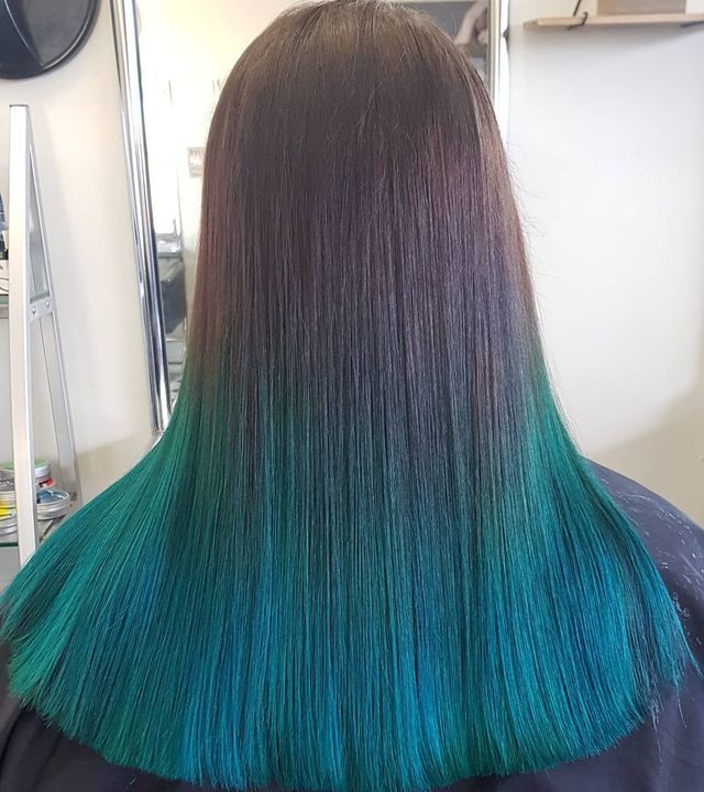 The Back of a Woman's Head With Green Hair — Lush Hair Studio in Tumbi Umbi, NSW