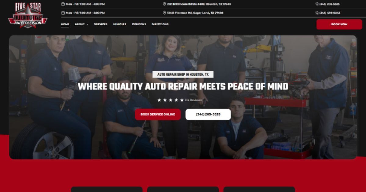 Auto Repair in Houston, TX | Five Star Automotive and Collision