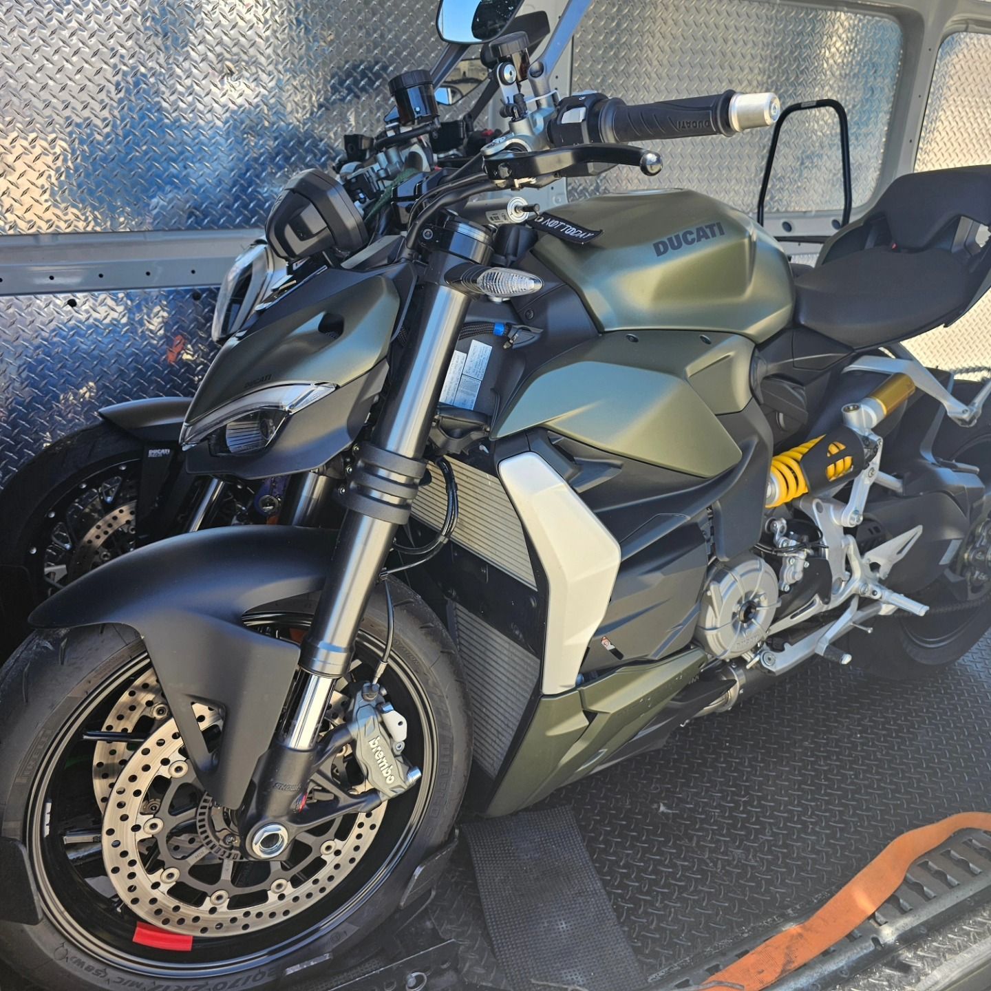 A Motorcycle Is Sitting On Top Of A Trailer — Motow Motorcycle Transport In Newcastle, NSW