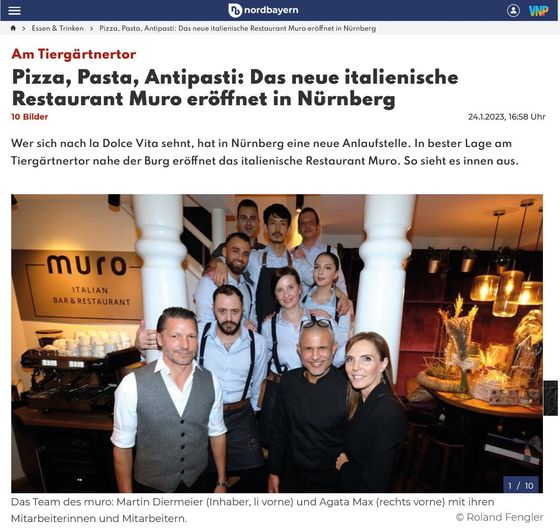 nordbayern, Pizza, Pasta, Antipasti, das neue italienische Restaurant Muro eröffnet in Nürnberg