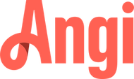 Angi logo in red.