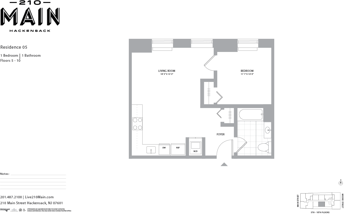 A black and white floor plan of a small apartment.
