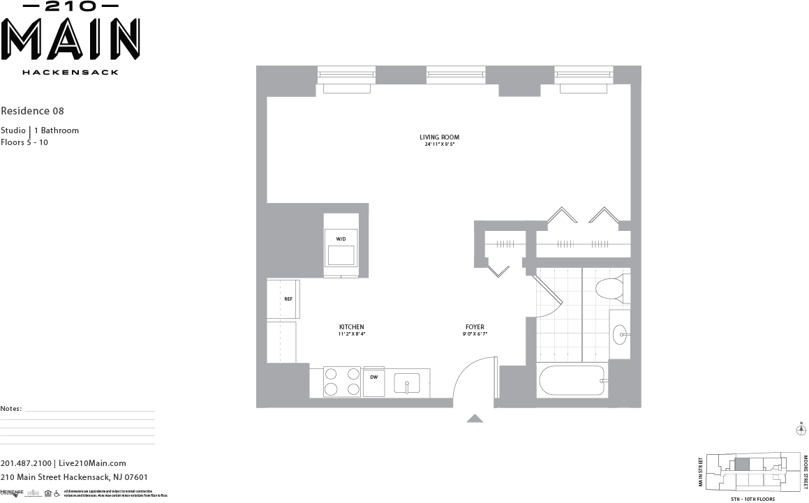 A black and white floor plan of a small apartment.