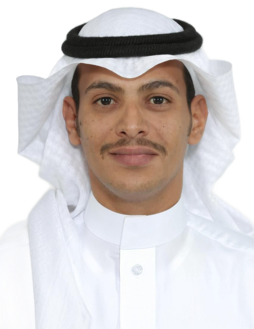 Man wearing traditional white thobe and head covering, smiling, against a white background.