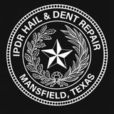 Logo for IPDR Hail & Dent Repair in Mansfield, Texas, with a star and laurel wreath.