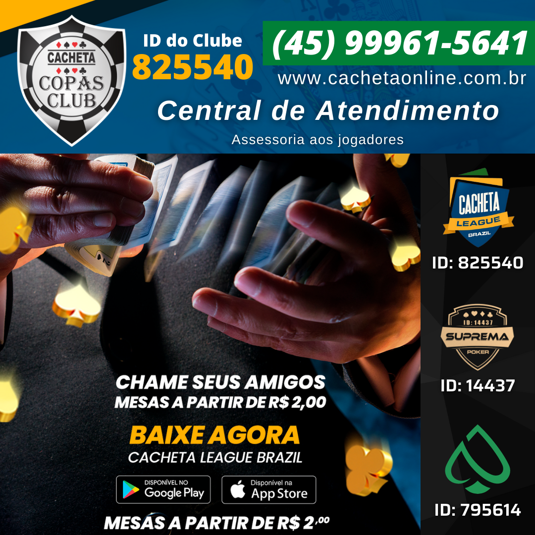 corra venha jogar no Copas Cacheta Online