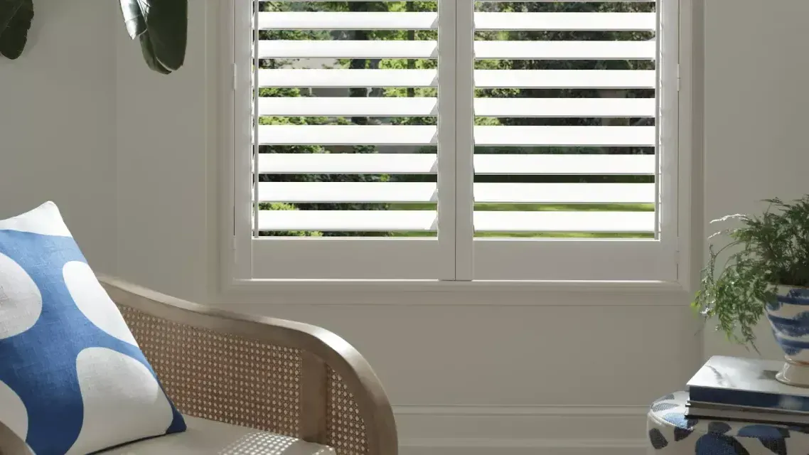 Hunter Douglas Palm Beach™ Polysatin™ Vinyl Shutters