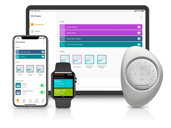 Hunter Douglas PowerView® App and Pebble® Remote for use with PowerView® Automation