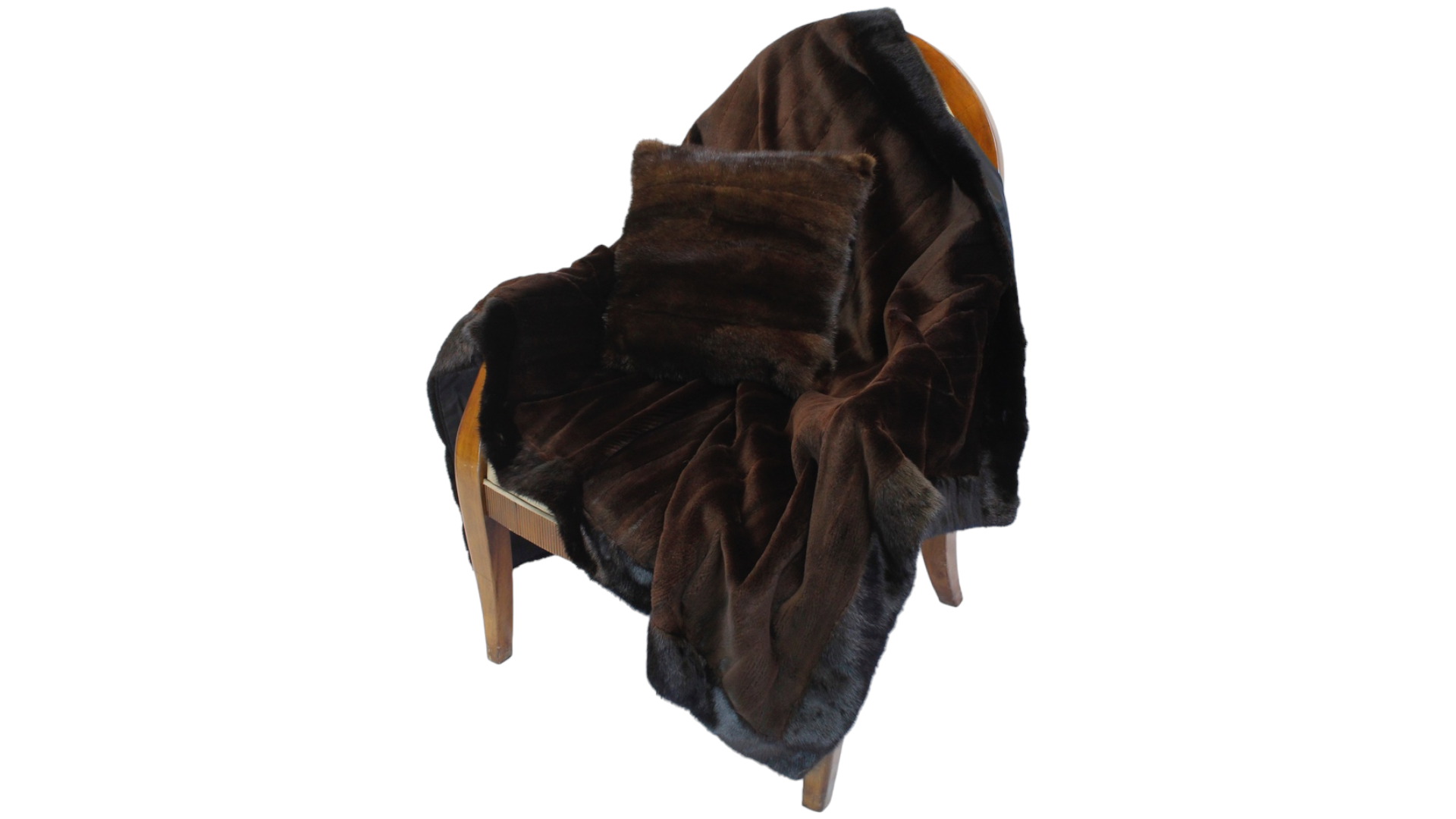 DARK BROWN MINK FUR THROW BLANKET PILLOW CASHMERE INTERIOR DESIGN DAVID APPEL FURS THE REAL FUR DEAL LOS ANGELES BEVERLY HILLS - Beverly Hills, CA- Contact David Appel Furs, Beverly Hills, Los Angeles, CA