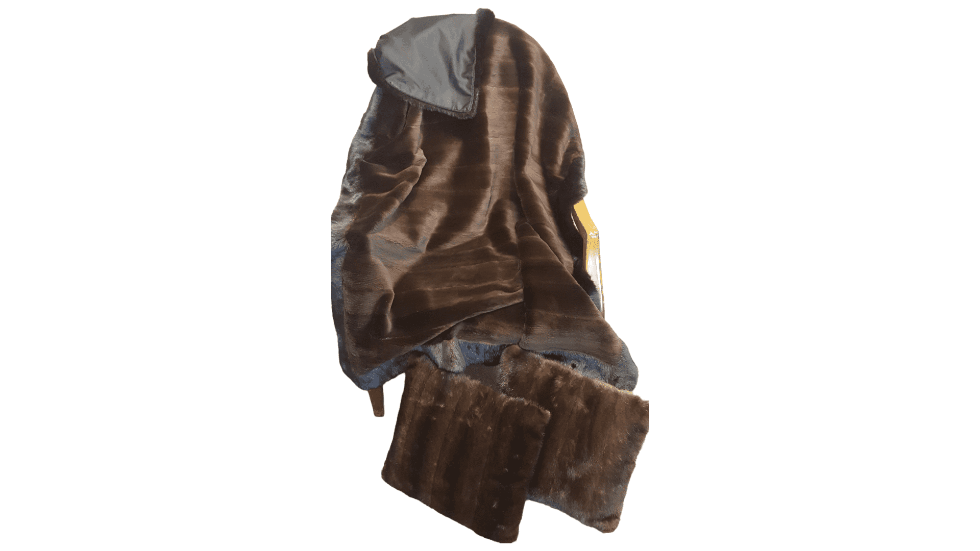 Dark Mink Coat Restyled To A Sheared Mink Throw And Pillows David Appel Furrier The Real Fur Deal Beverly Hills California - Beverly Hills, CA- Contact David Appel Furs, Beverly Hills, Los Angeles, CA