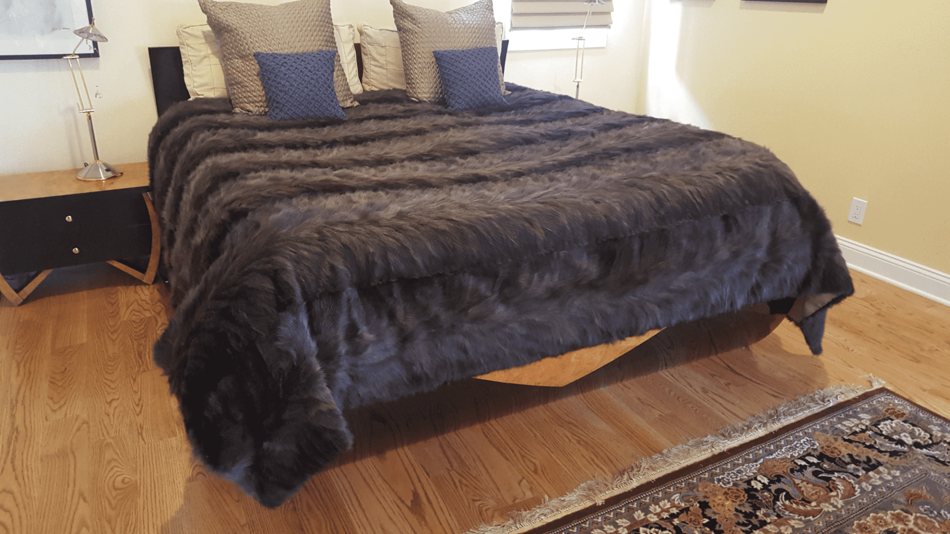Russian Sable Sections Made Into A King Size Oversized Bedspread Blanket David Appel Furrier The Real Fur Deal Beverly Hills California - Beverly Hills, CA- Contact David Appel Furs, Beverly Hills, Los Angeles, CA