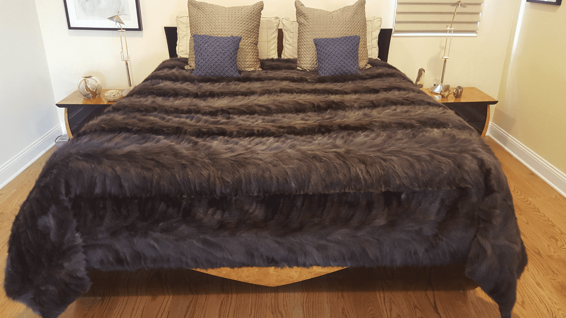 Russian Sable Sections Made Into A King Size Oversized Bedspread Blanket David Appel Furrier The Real Fur Deal Beverly Hills California - Beverly Hills, CA- Contact David Appel Furs, Beverly Hills, Los Angeles, CA