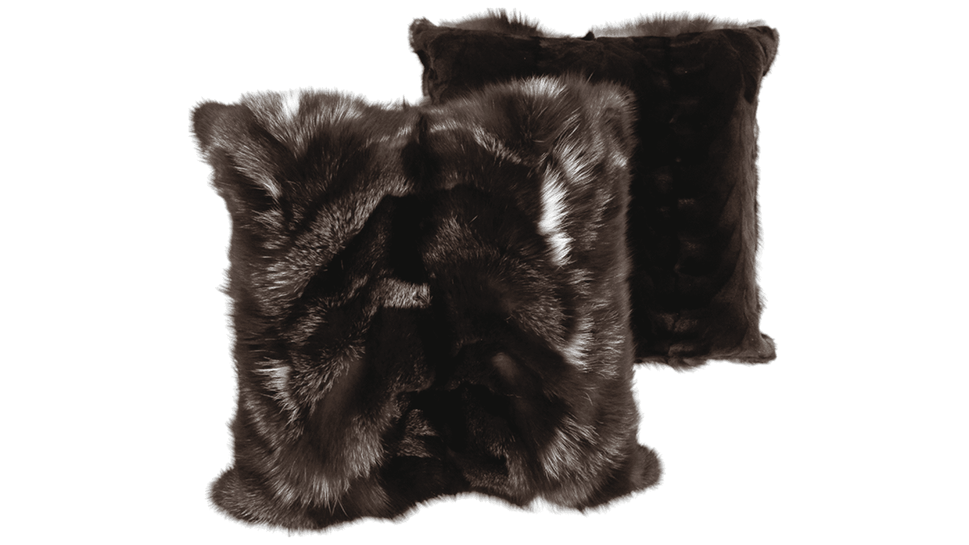BROWN SILVER FOX FUR PILLOW THROW REVERSIBLE DARK SHEARED_MINK FUR INTERIOR DESIGN DAVID APPEL FURRIER THE REAL FUR DEAL LOS ANGELES  - Beverly Hills, CA- Contact David Appel Furs, Beverly Hills, Los Angeles, CABEVERLY HILLS
