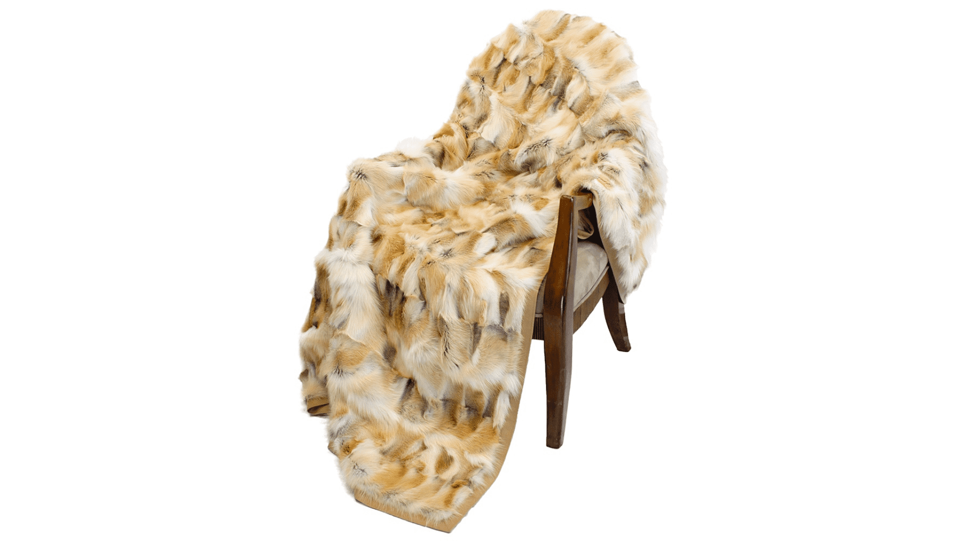 GOLDEN ISLAND FOX FUR THROW BLANKET PILLOW CASHMERE INTERIOR DESIGN - Beverly Hills, CA- Contact David Appel Furs, Beverly Hills, Los Angeles, CA