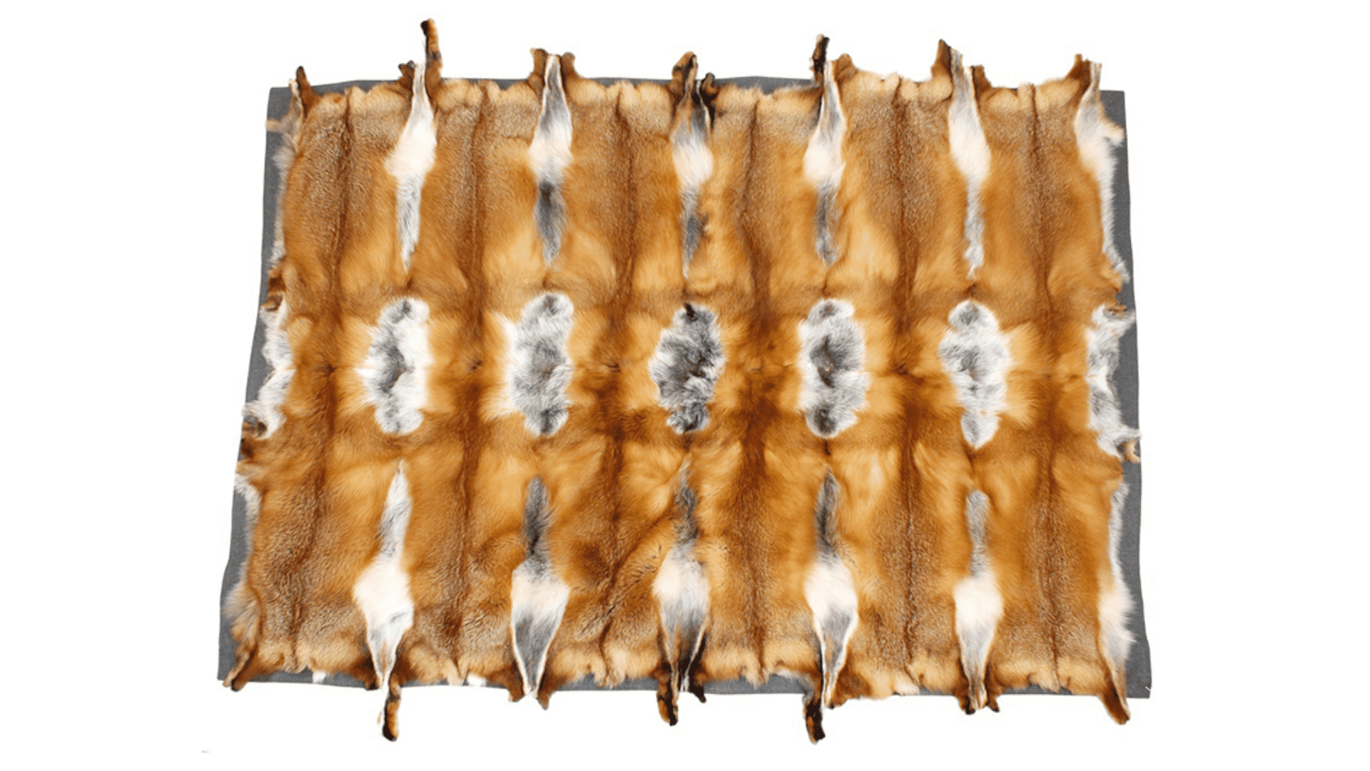 RED FOX FUR THROW BLANKET GRAY BAMBOO LINING INTERIOR DESIGN DA 2810 DAVID APPEL FURRIER THE REAL FUR DEAL LOS ANGELES BEVERLY HILLS - Beverly Hills, CA- Contact David Appel Furs, Beverly Hills, Los Angeles, CA