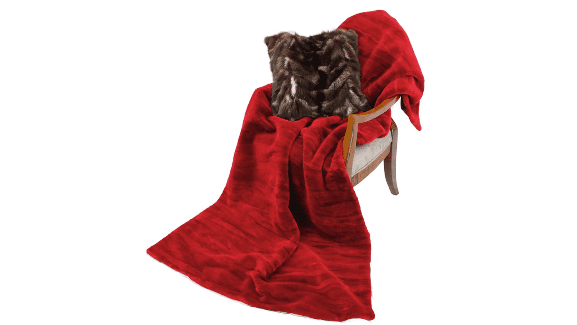 RED DYED SHEARED BEAVER FUR THROW BLANKET INTERIOR DESIGN DAVID APPEL FURRIER THE REAL FUR DEAL LOS ANGELES BEVERLY HILLS - Beverly Hills, CA- Contact David Appel Furs, Beverly Hills, Los Angeles, CA