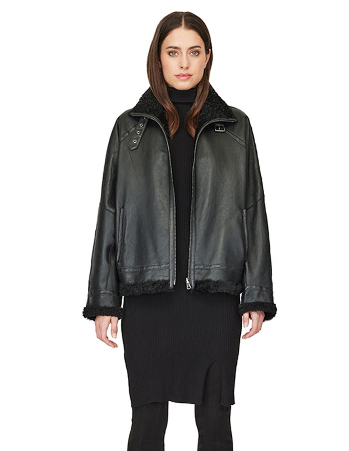 Black Nappa Shearling Jacket