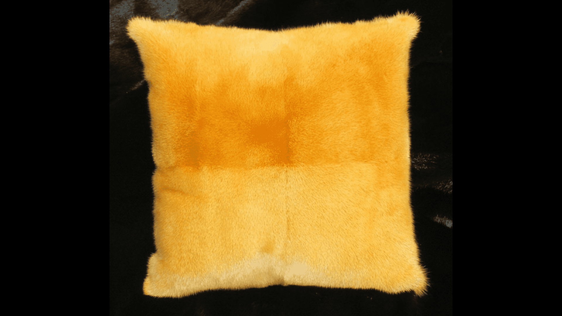 YELLOW MINK FUR SUEDE LEATHER PILLOW DAVID APPEL FURRIER THE REAL FUR DEAL LOS ANGELES BEVERLY HILLS - Beverly Hills, CA- Contact David Appel Furs, Beverly Hills, Los Angeles, CA