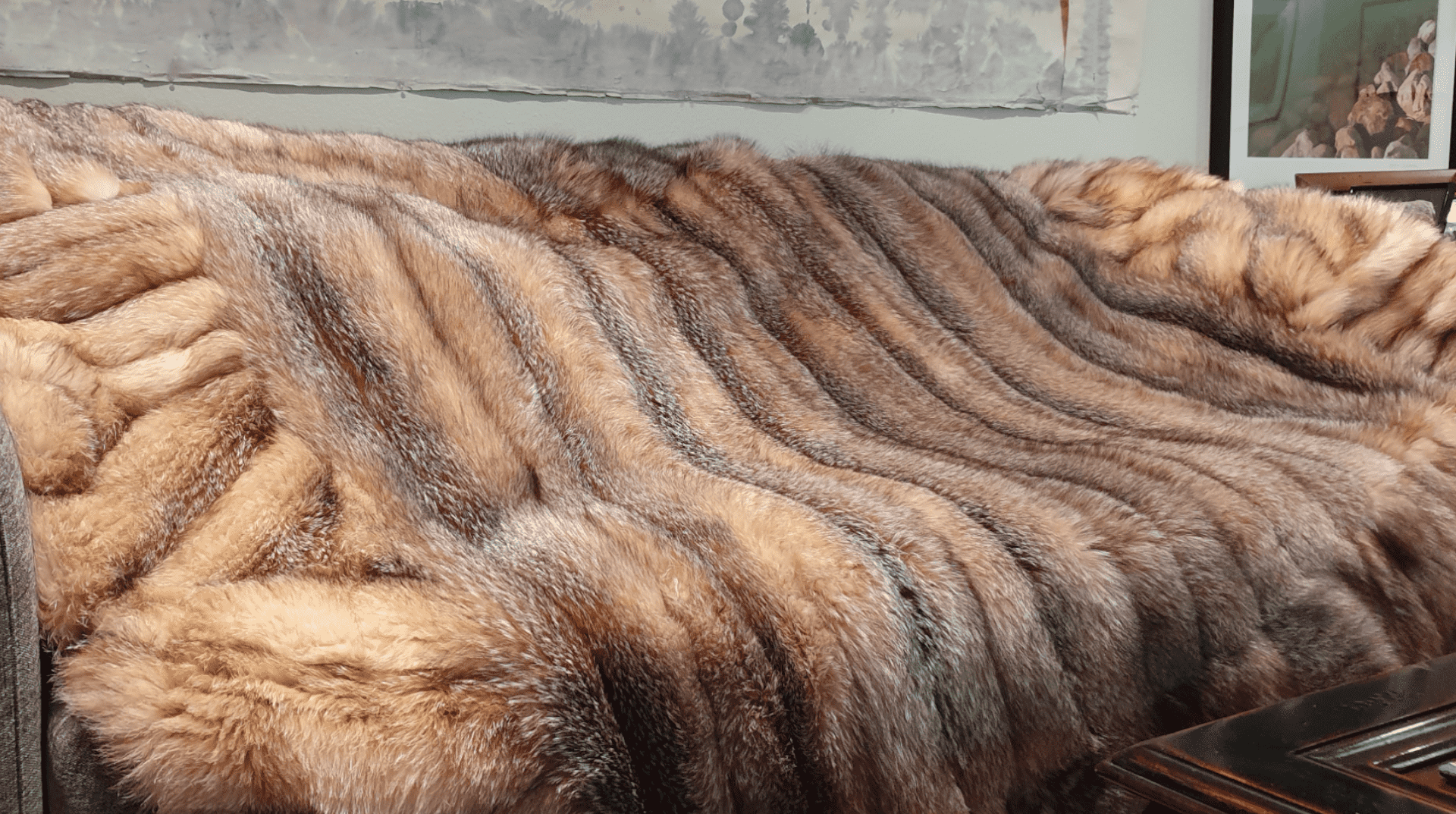 Crystal Fox Coat And Jacket Remodeled Into Extra Large Fur Throw David Appel Furrier The Real Fur Deal Beverly Hills California - Beverly Hills, CA- Contact David Appel Furs, Beverly Hills, Los Angeles, CA