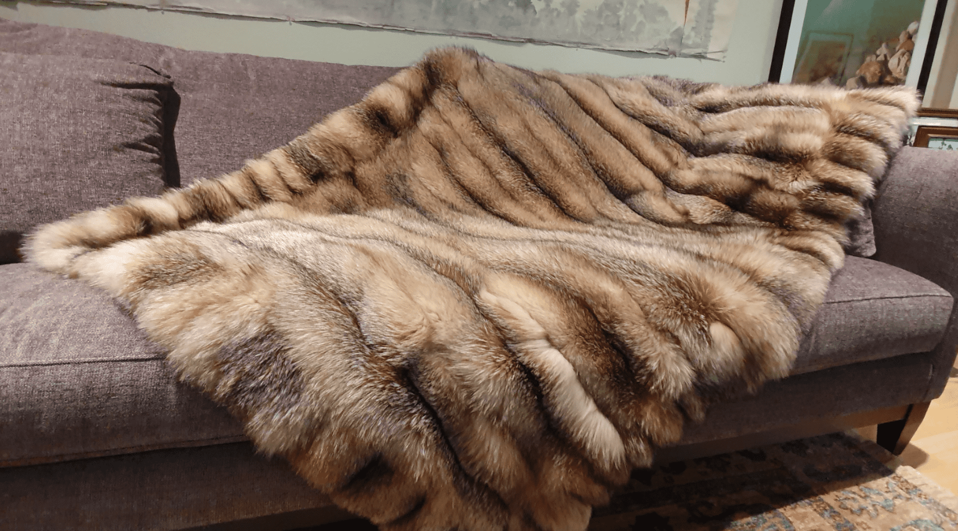 Crystal Fox Coat Remodeled Into Fur Throw David Appel Furrier The Real Fur Deal Beverly Hills California - Beverly Hills, CA- Contact David Appel Furs, Beverly Hills, Los Angeles, CA