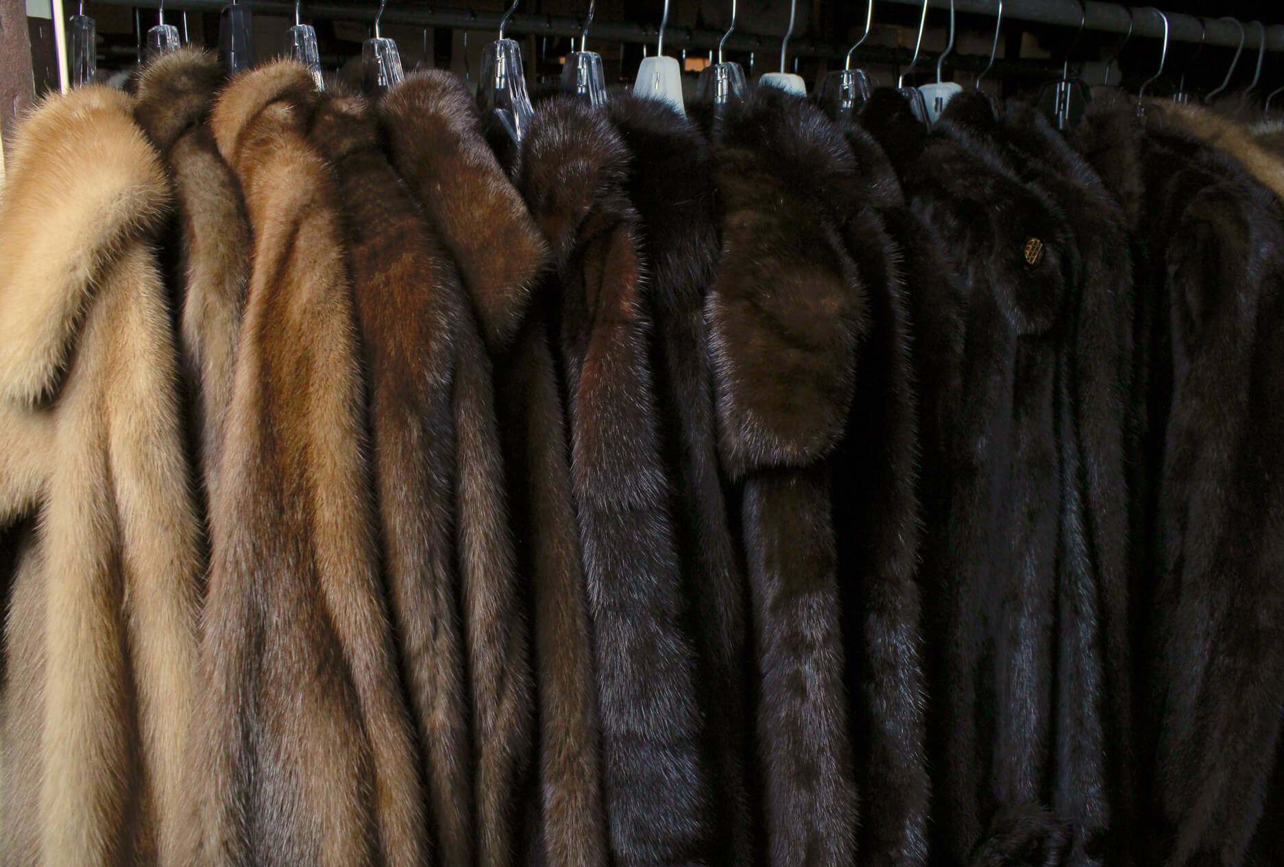 Fur Coat Storage Mink Fur Coats in Storage Vault at David Appel Furs Beverly Hills Furrier serving  Los Angeles and California