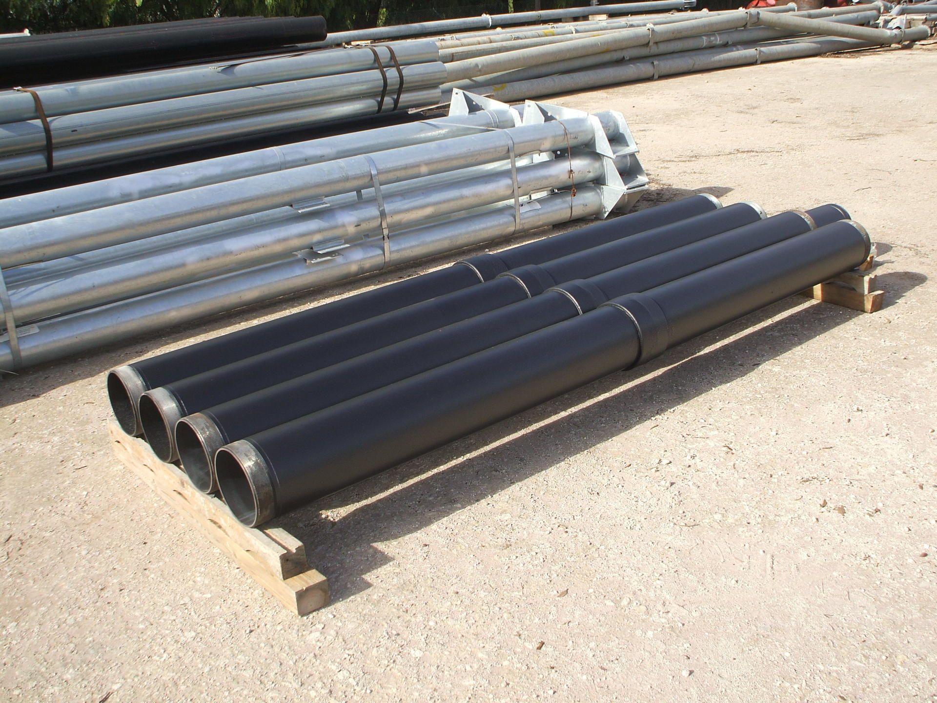 2 sets of pipes laid out