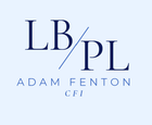 The logo for adam fenton cfi is blue and white