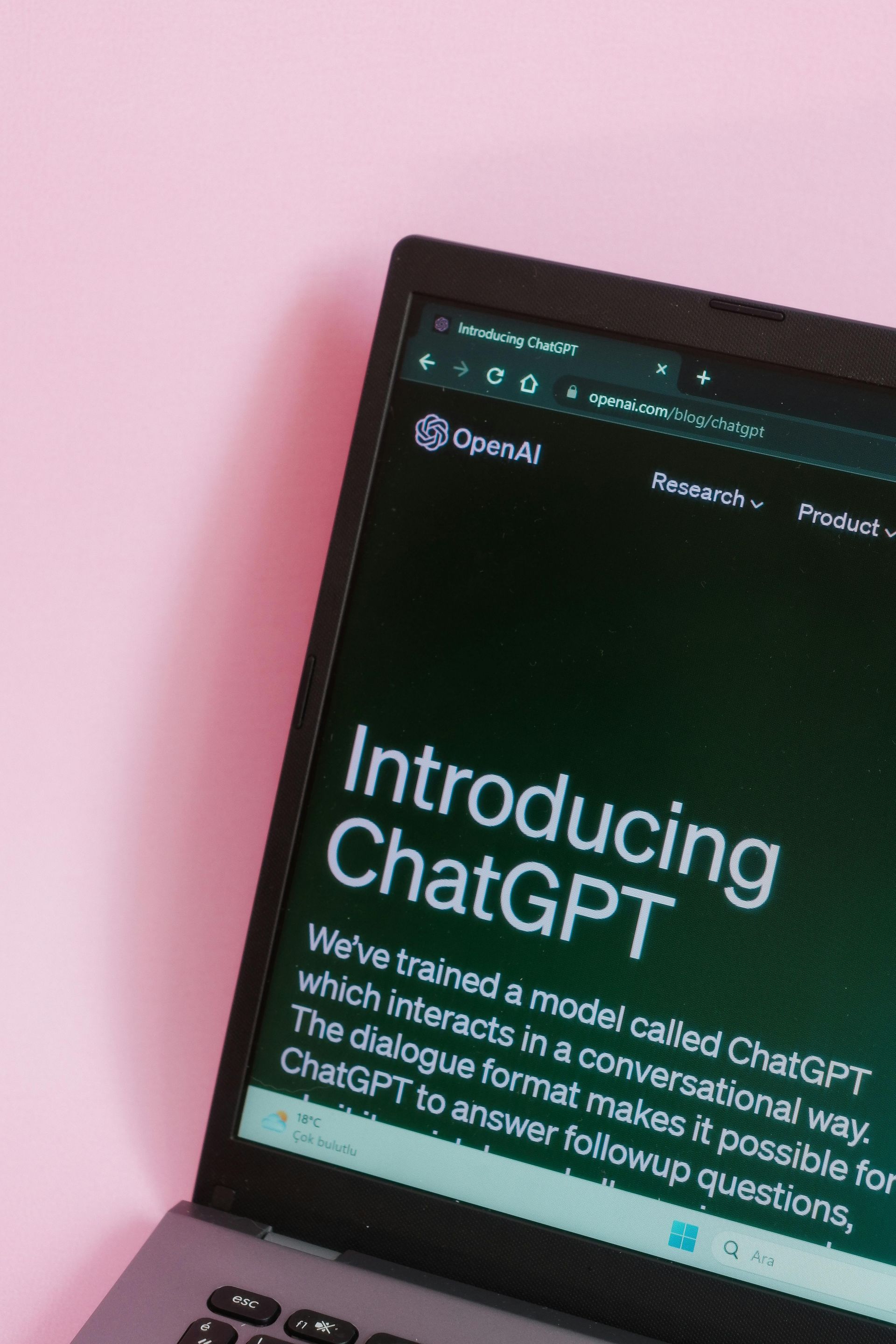 A Laptop with Chat GPT on the screen