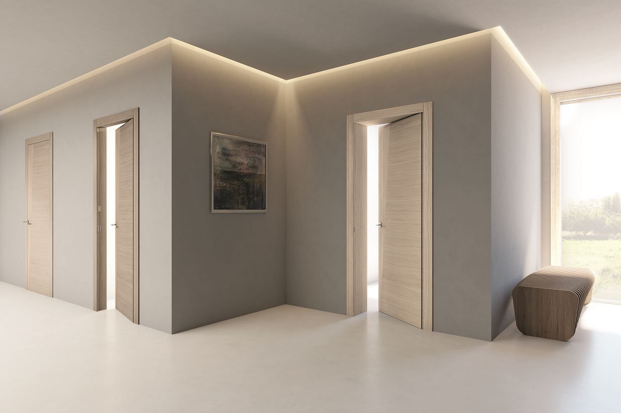 Porte per interni a Pordenone color legno chiaro dallo stile minimal