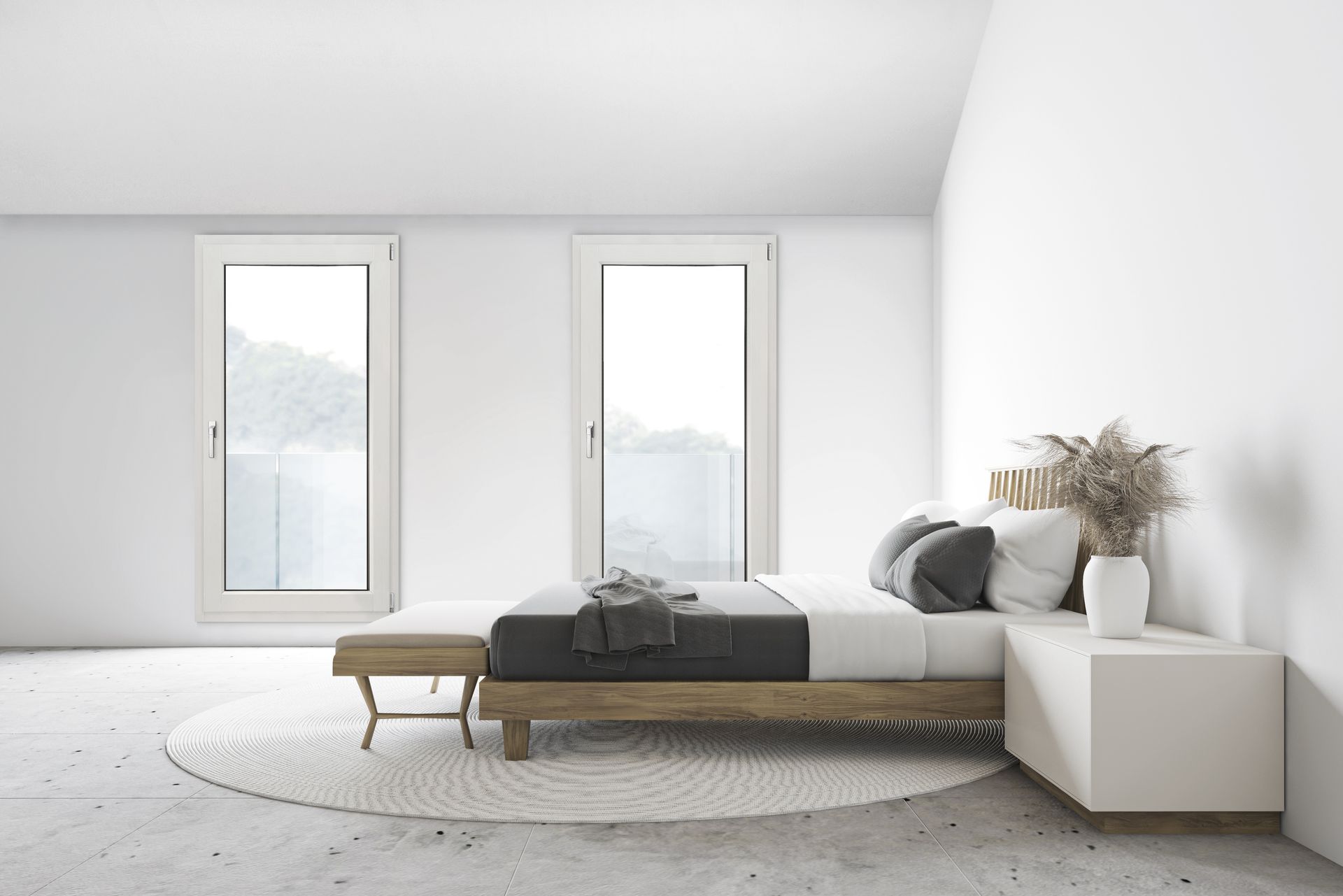 Porte finestre in legno bianche a Pordenone