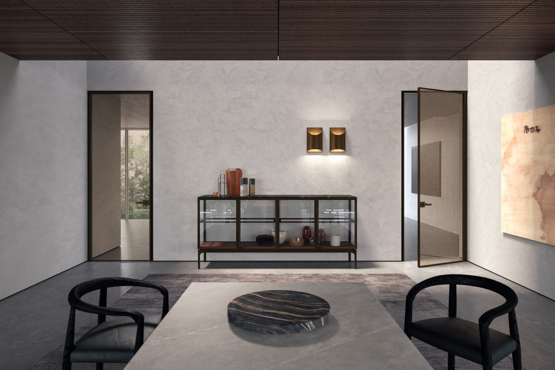 Porte per interni a Pordenone in vetro in una sala da pranzo