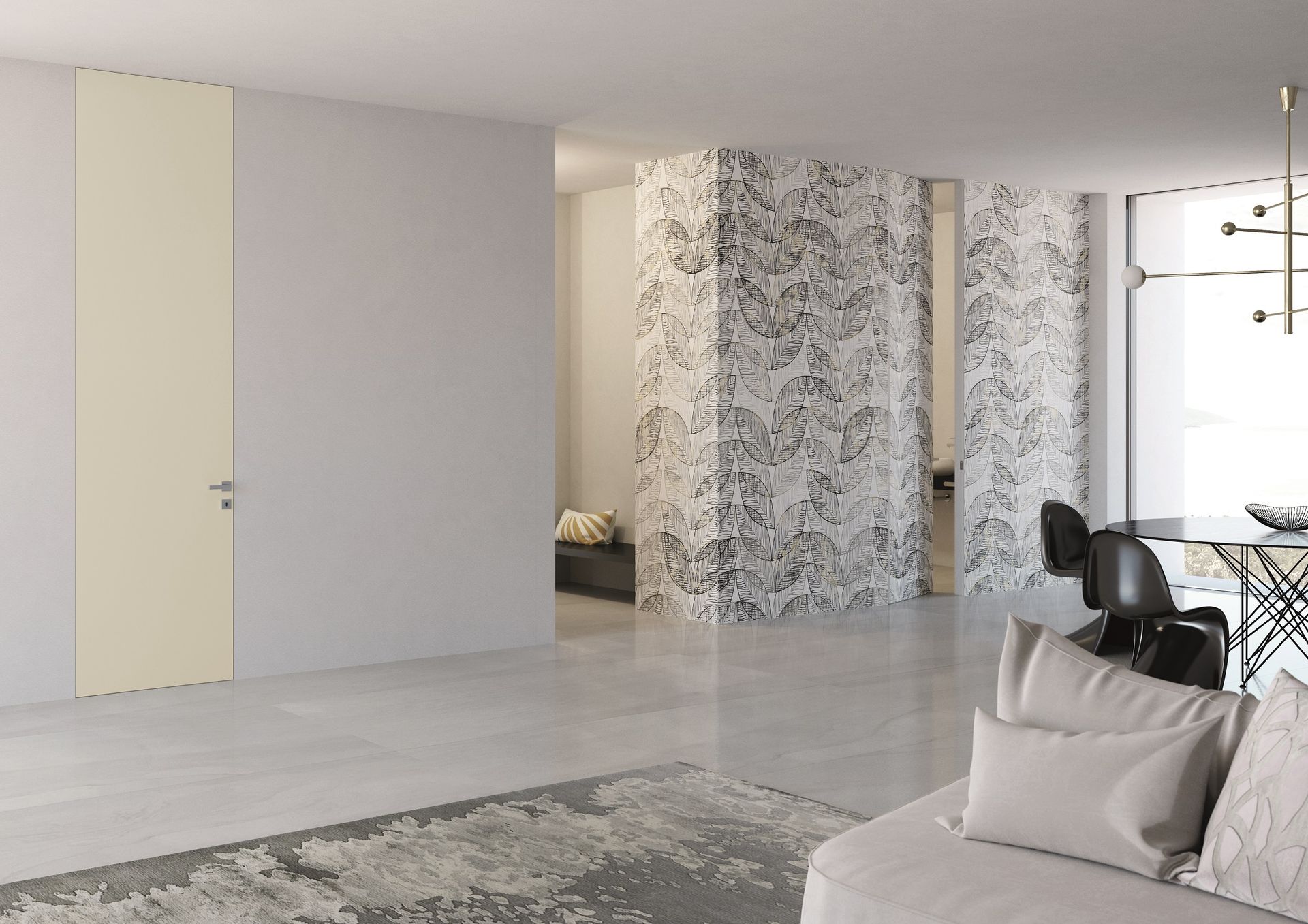 Porta per interni bianca a Pordenone in un salotto moderno