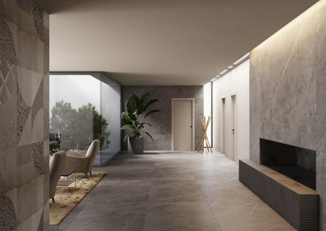 Porta per interni in legno bianco dallo stile moderno