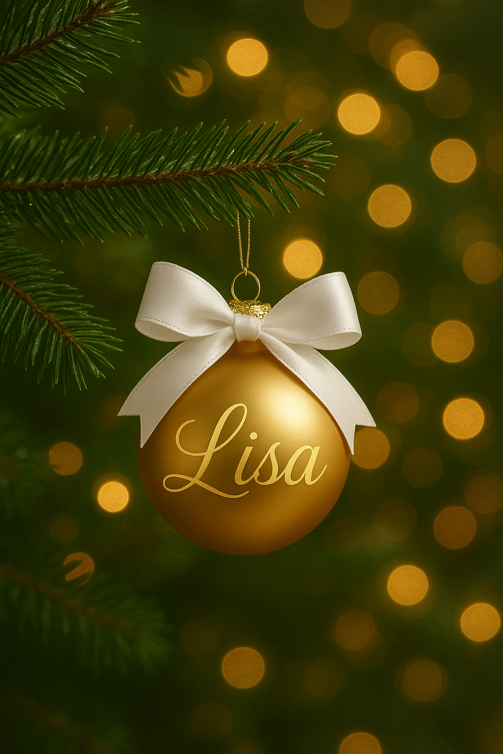 Kerstbal Goud Met Naam