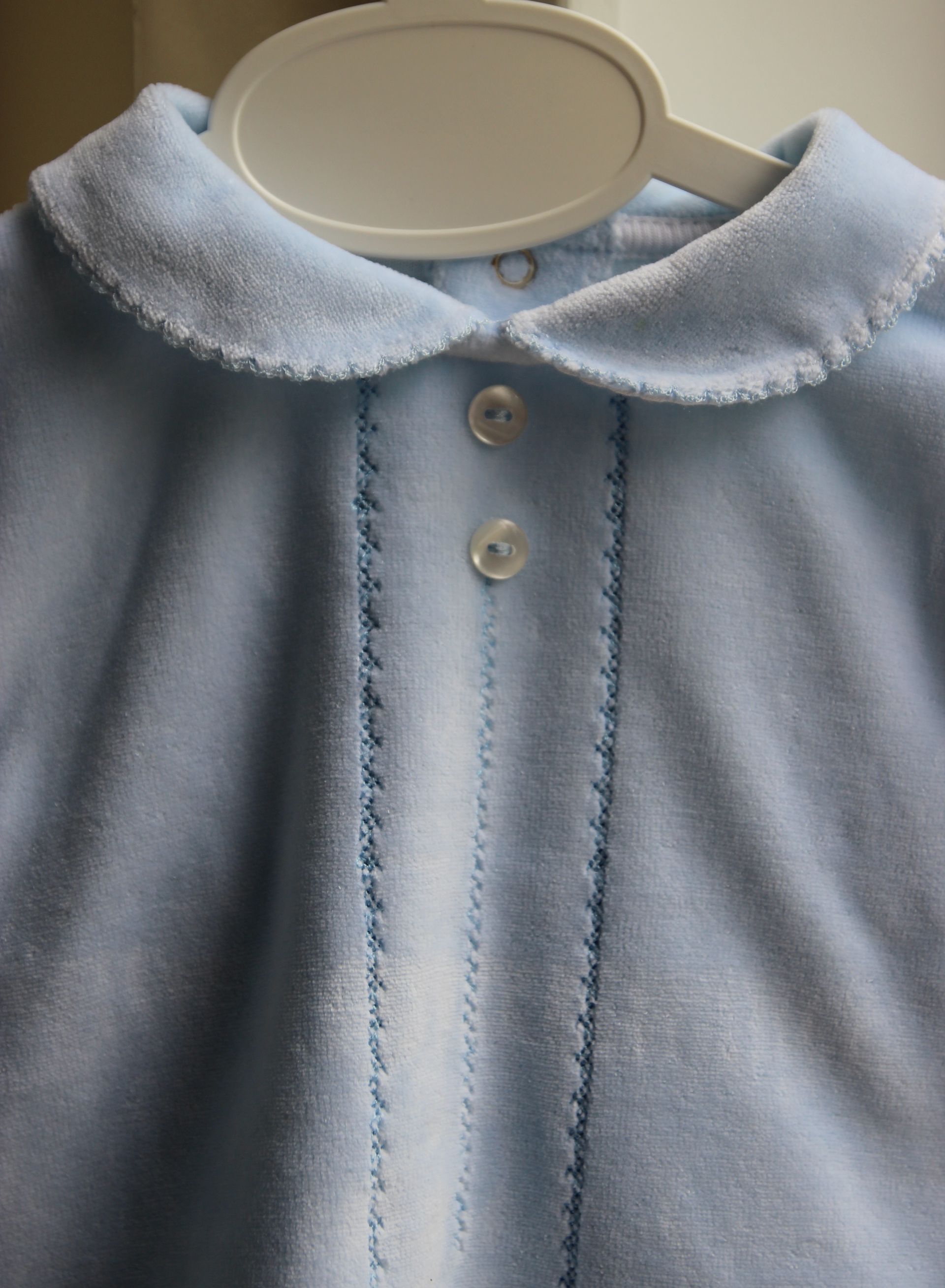 Lichtblauw Velours 2-delig pak