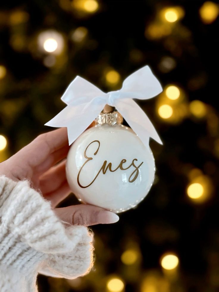 Kerstbal Wit Met Naam