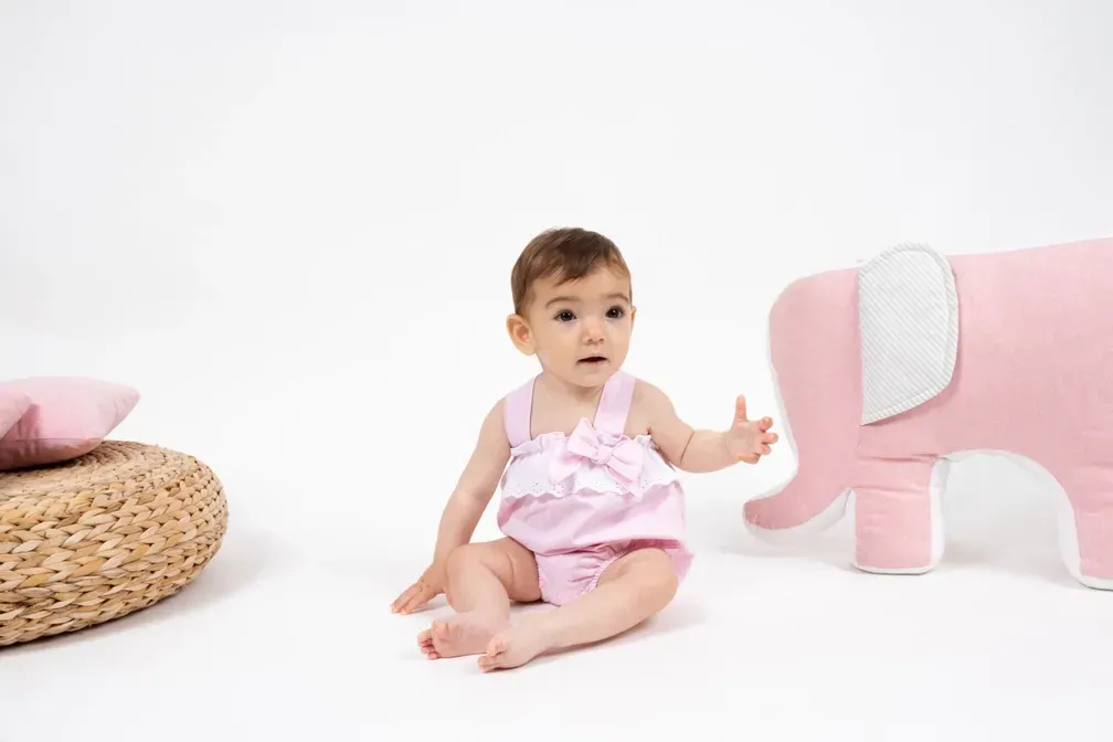 Roze Baby Romper met Strik