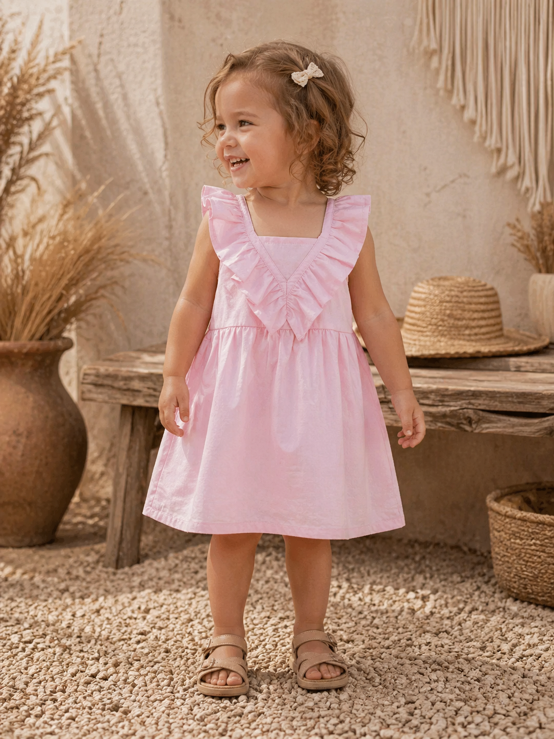 Roze Ruffle Jurkje