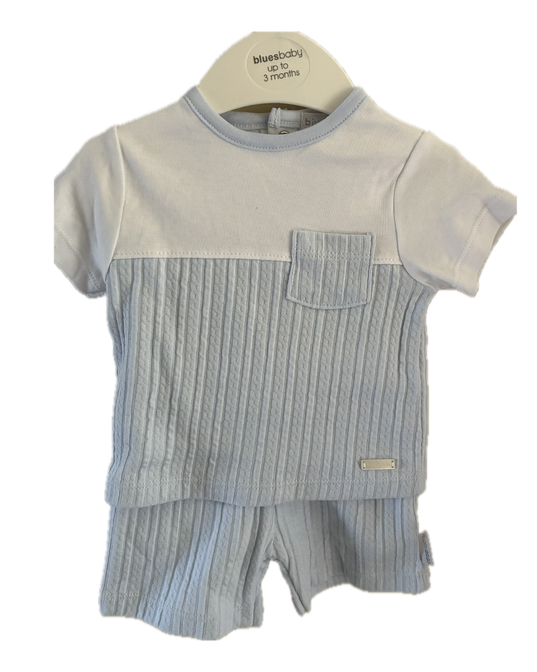 Blauw-Wit Zomerset met Borstzakje