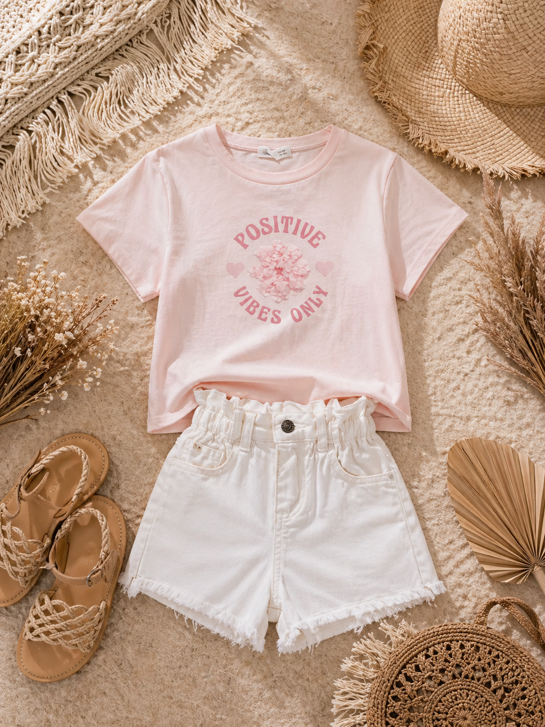 Roze Positive Vibes T-shirt