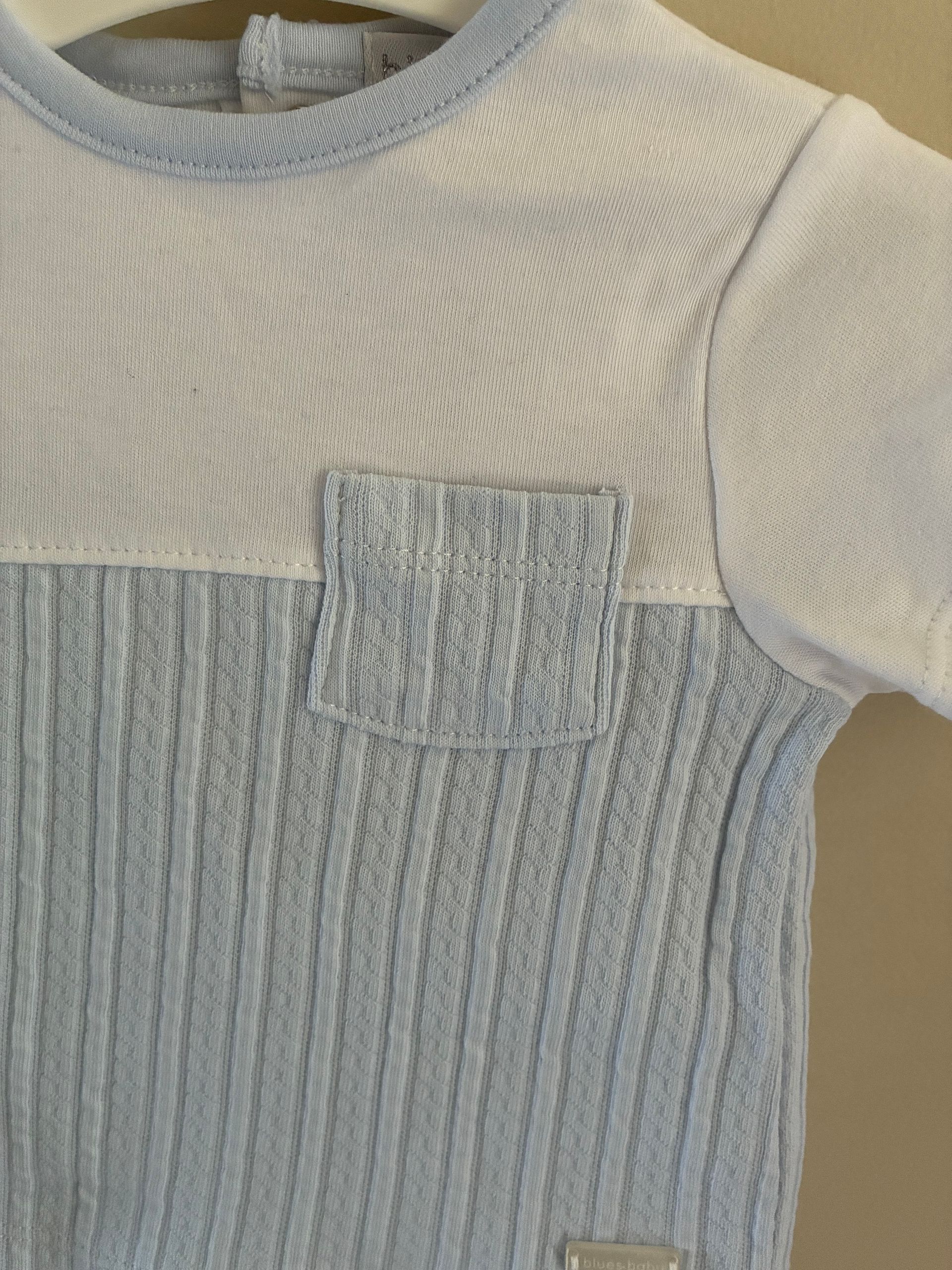 Blauw-Wit Zomerset met Borstzakje