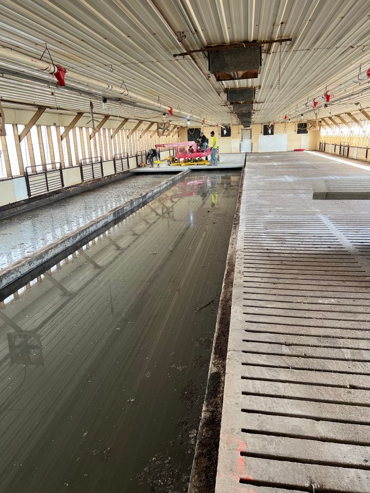 There is a large body of water in the middle of a building.