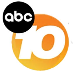 ABC logo with black circle, and the number 10 in white on an orange, yellow background.