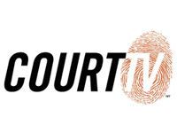 Court TV logo with black text and an orange fingerprint.