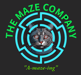 A logo for the maze company shows a cat in a maze